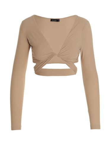 Atlein Crossed Cropped Top - Atlein - Modalova