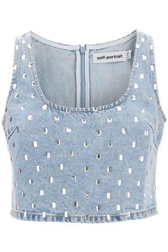 Denim Crop Top For Stylish - self-portrait - Modalova