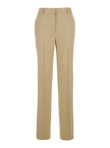 Pants With High Waist And Belt Loops In Linen Blend Stretch Woman - Alberta Ferretti - Modalova