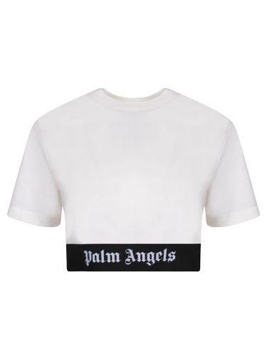 Palm Angels Logo Tape White T-shirt - Palm Angels - Modalova