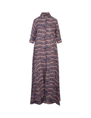 Long Printed Linen Shirt Dress - Alessandro Enriquez - Modalova