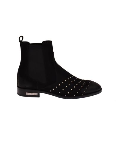 Leather Ankle Boots With Studs - John Richmond - Modalova