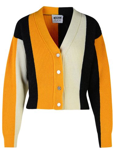 Wool And Viscose Blend Striped Cardigan - M05CH1N0 Jeans - Modalova