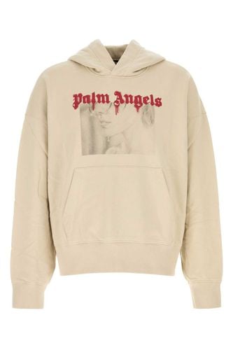 Sand Cotton Oversize Sweatshirt - Palm Angels - Modalova