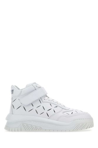 White Leather Odissea Sneakers - Versace - Modalova