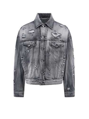 Denim Jacket With Ripped Effect - Dolce & Gabbana - Modalova