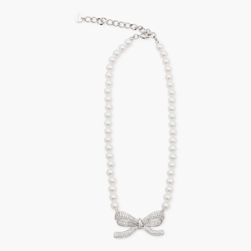 Self-portrait Pearl Bow Necklace - self-portrait - Modalova
