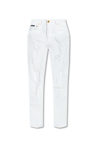 Logo Patch Distressed Boyfriend Jeans - Dolce & Gabbana - Modalova