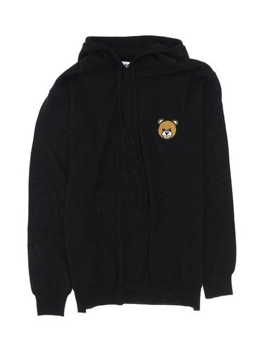 Teddy Bear Embroidered Drawstring Knitted Hoodie - Moschino - Modalova