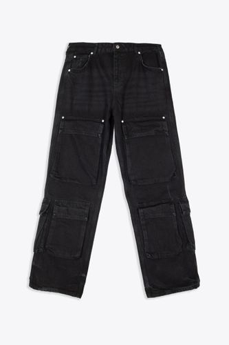 R3ca Cargo Denim Black denim baggy cargo pant - R3Ca Cargo Denim - REPRESENT - Modalova