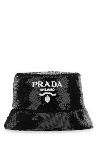 Prada Black Sequins Bucket Hat - Prada - Modalova