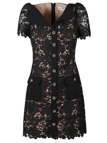 Lace Open Neck Mini Dress - self-portrait - Modalova