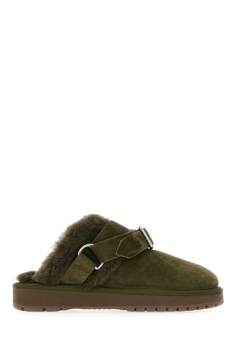 Military Green Suede Slippers - Burberry - Modalova