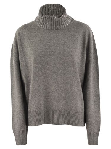 Turtleneck Sweater In Wool, Silk And Cashmere - Fabiana Filippi - Modalova