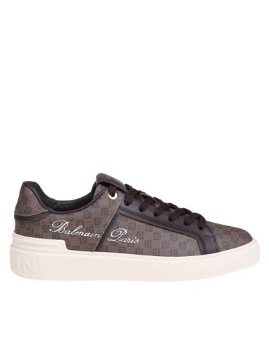 B-court Sneakers In Monogram Leather - Balmain - Modalova