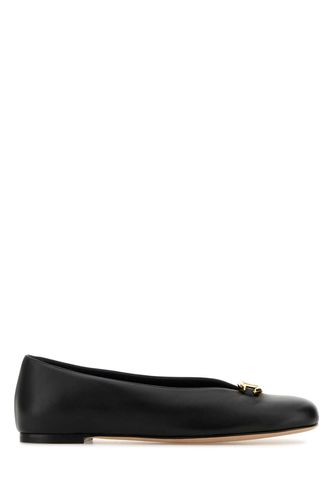 Black Leather Vlogo Studio Ballerinas - Valentino Garavani - Modalova