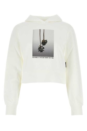 Palm Angels White Cotton Sweatshirt - Palm Angels - Modalova