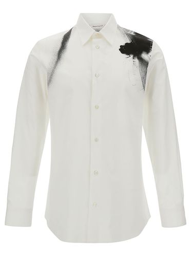 Shirt With Contrasting Print In Cotton Man - Alexander McQueen - Modalova