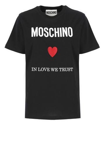 Moschino In Love We Trust T-shirt - Moschino - Modalova