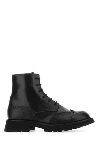 Black Leather Punk Worker Ankle Boots - Alexander McQueen - Modalova