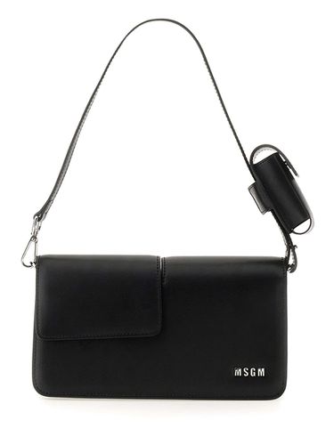 Baguette Bag With Double Flap And Logo - MSGM - Modalova