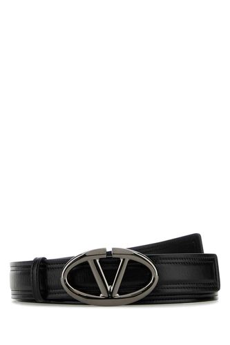 Black Leather Vlogo Belt - Valentino Garavani - Modalova