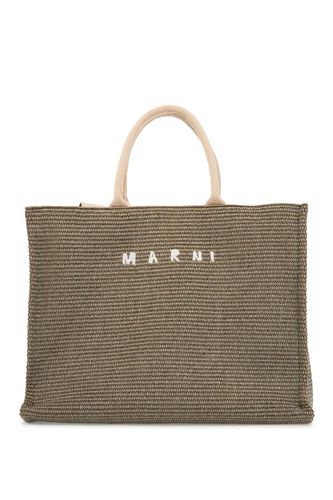 Marni Large Raffia Effect Tote Bag - Marni - Modalova