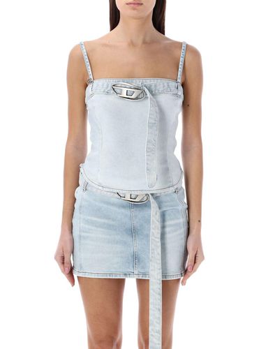 De-lucy-s Logo Plaque Denim Tank Top - Diesel - Modalova