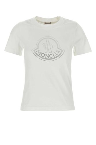 Moncler White Cotton T-shirt - Moncler - Modalova