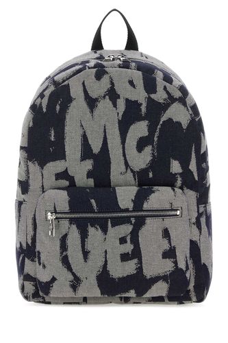 Embroidered Fabric Mcqueen Graffiti Backpack - Alexander McQueen - Modalova