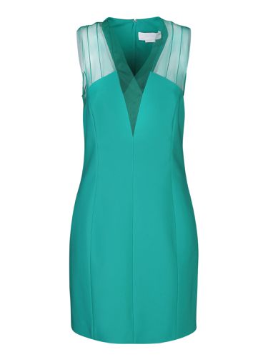 Genny Green Stretch Cady Mini Dress - Genny - Modalova