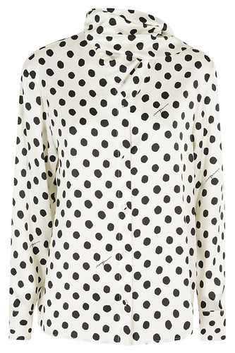 Polka Dot Printed Straight Hem Shirt - MSGM - Modalova