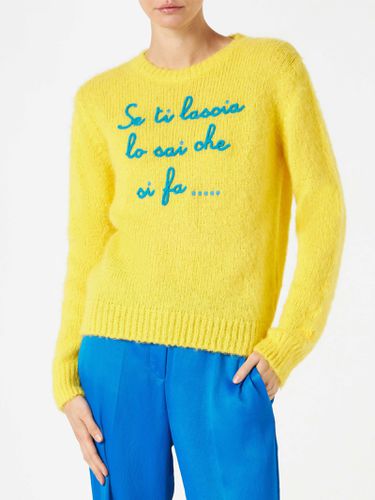 Woman Yellow Brushed Sweater With Embroidery - MC2 Saint Barth - Modalova
