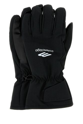 Black Polyester Ski Gloves - Balenciaga - Modalova