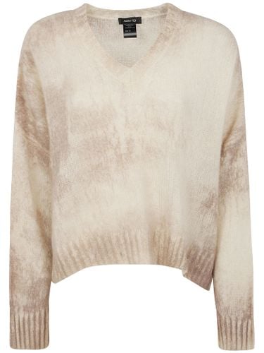 Marble Effect Brushed Cashmere And Silk V Neck Oversized Pullover - Avant Toi - Modalova