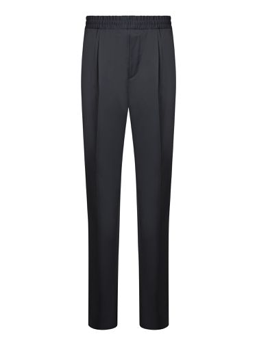 Zegna Retro Wool Blue Trousers - Zegna - Modalova