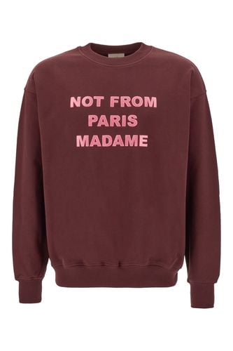 Burgundy Cotton Sweatshirt - Drôle de Monsieur - Modalova