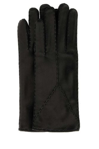 Saint Laurent Black Leather Gloves - Saint Laurent - Modalova