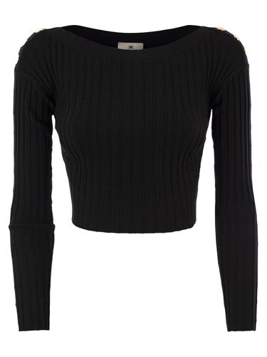 Crewneck Cropped Jumper - Elisabetta Franchi - Modalova