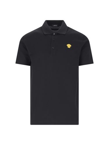 Medusa Embroidered Polo Shirt - Versace - Modalova