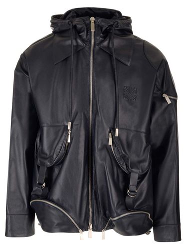 Off-White Black Leather Jacket - Off-White - Modalova