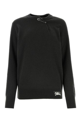 Anthracite Cashmere Sweater - Burberry - Modalova