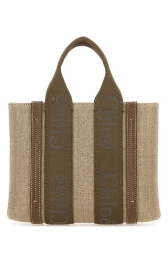 Multicolor Linen Small Woody Shopping Bag - Chloé - Modalova