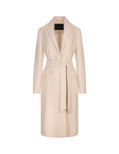 Ivory Cashmere Blend Midi Coat - Kiton - Modalova