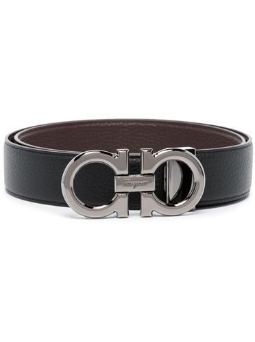 And Brown Reversible Buckle Belt With Gancini Logo In Leather Man - Ferragamo - Modalova