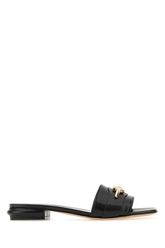 Black Leather Slippers - Valentino Garavani - Modalova