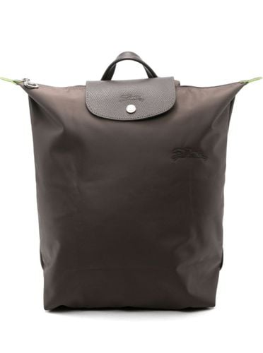 Le Pliage Backpack With Logo Engraved On Front In Leather Woman - Longchamp - Modalova