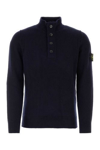 Midnight Blue Wool Blend Sweater - Stone Island - Modalova