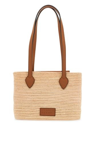 Beige Woven Raffia Bag With Leather Details - Strathberry - Modalova