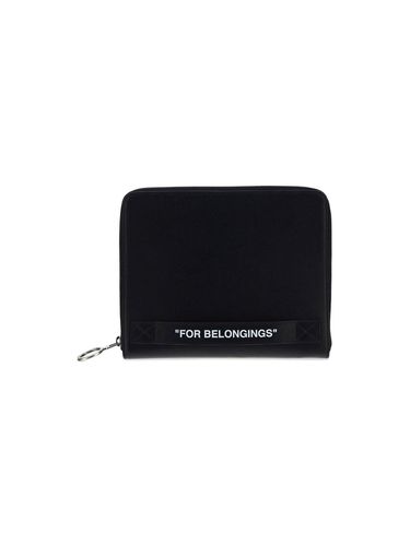 Quote Printed Zip-up Wallet - Off-White - Modalova